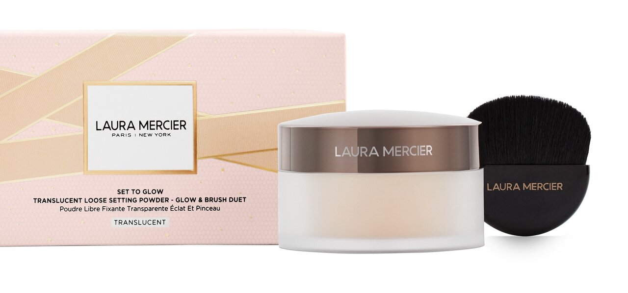 LAURA MERCIER『ローラ メルシエ セット トゥー グロウ トランスルーセント ルース セッティング パウダーグロウ アンド ブラシ セット』