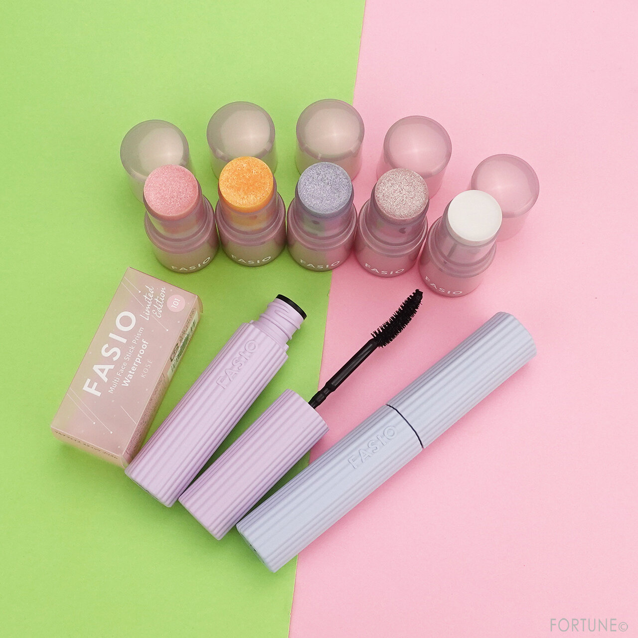 FASIO『ファシオ マルチフェイス スティック プリズム』『ファシオ パーマネントカール マスカラ ハイブリッド』