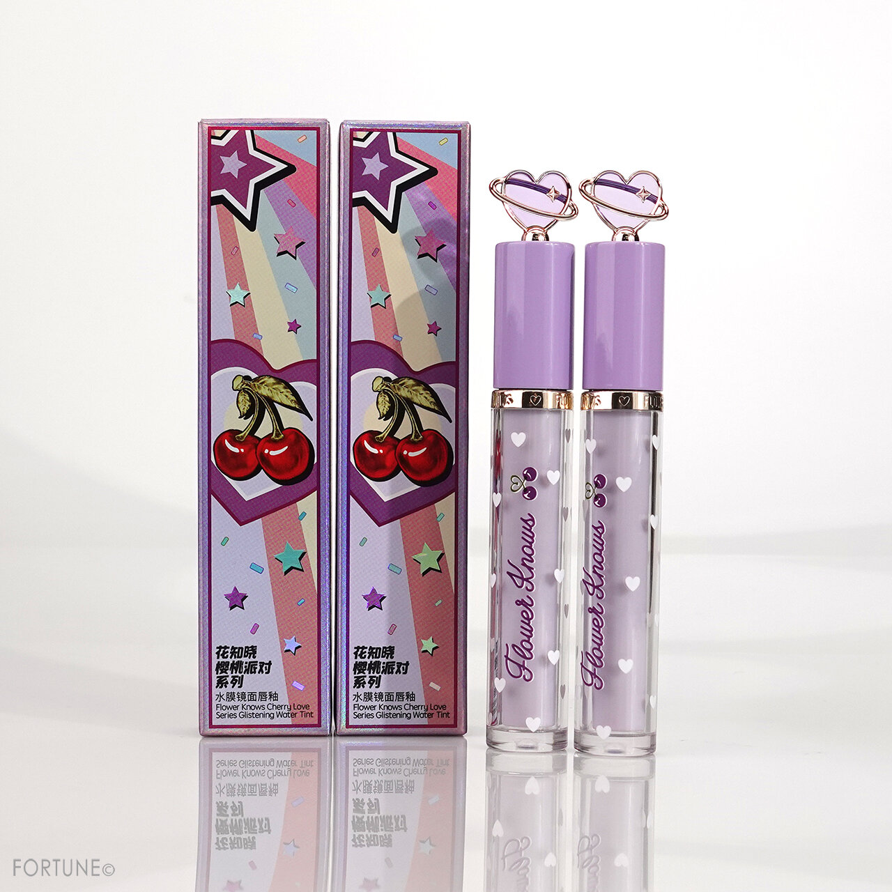 『フラワーノーズ Cherry Love グリスニングウォーターティント』G12 Peach Jelly ピーチジェリー・G09 Grape Lover グレープラバー