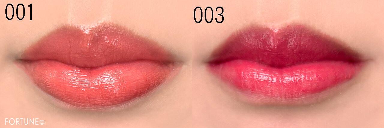 RIMMEL（リンメル）　『ラスティング　フィニッシュ　クリーミィモイスト　リップスティック』　001　003