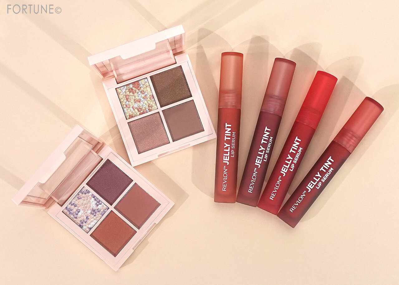 REVLON（レブロン）　2024年春新作コスメ　『レブロン ダズル アイシャドウ クアッド』　『レブロン ジェリー ティント リップ セラム』　