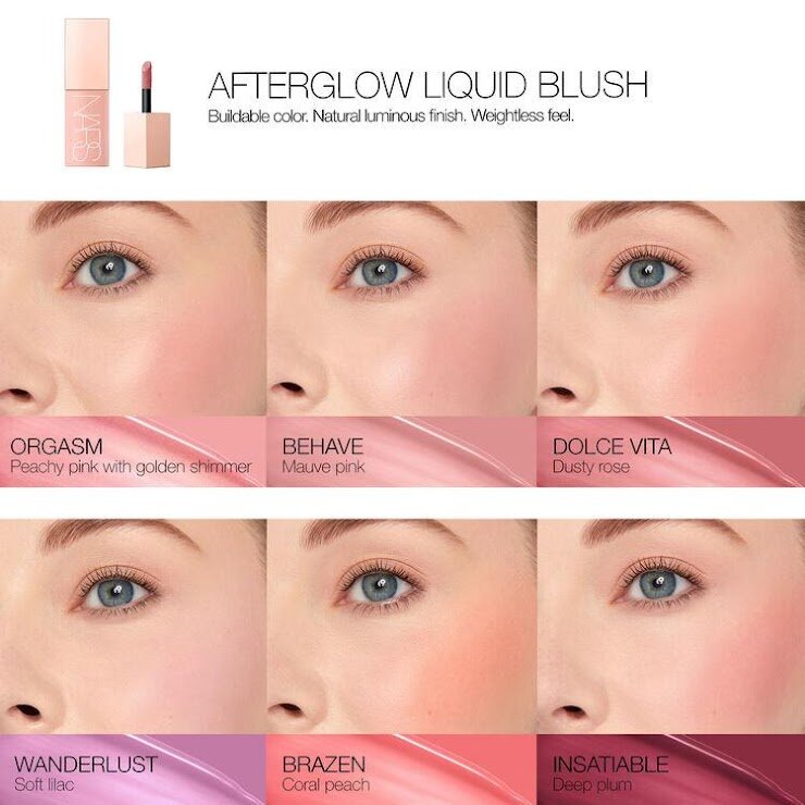 NARS（ナーズ）　アフターグロー リキッドブラッシュ　カラーバリエーション