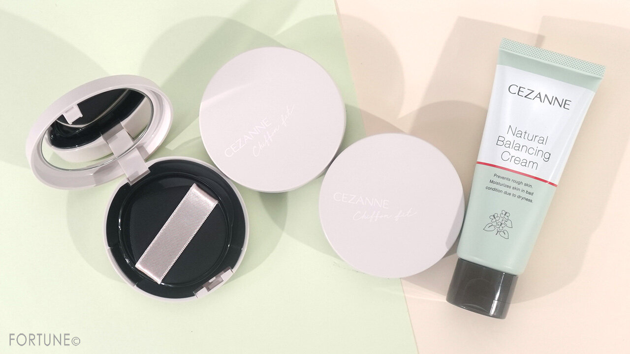 CEZANNE（セザンヌ）　2024年春新作コスメ　『セザンヌ　シフォンフィットクッションファンデーション』　『セザンヌ　ナチュラルバランシングクリーム』