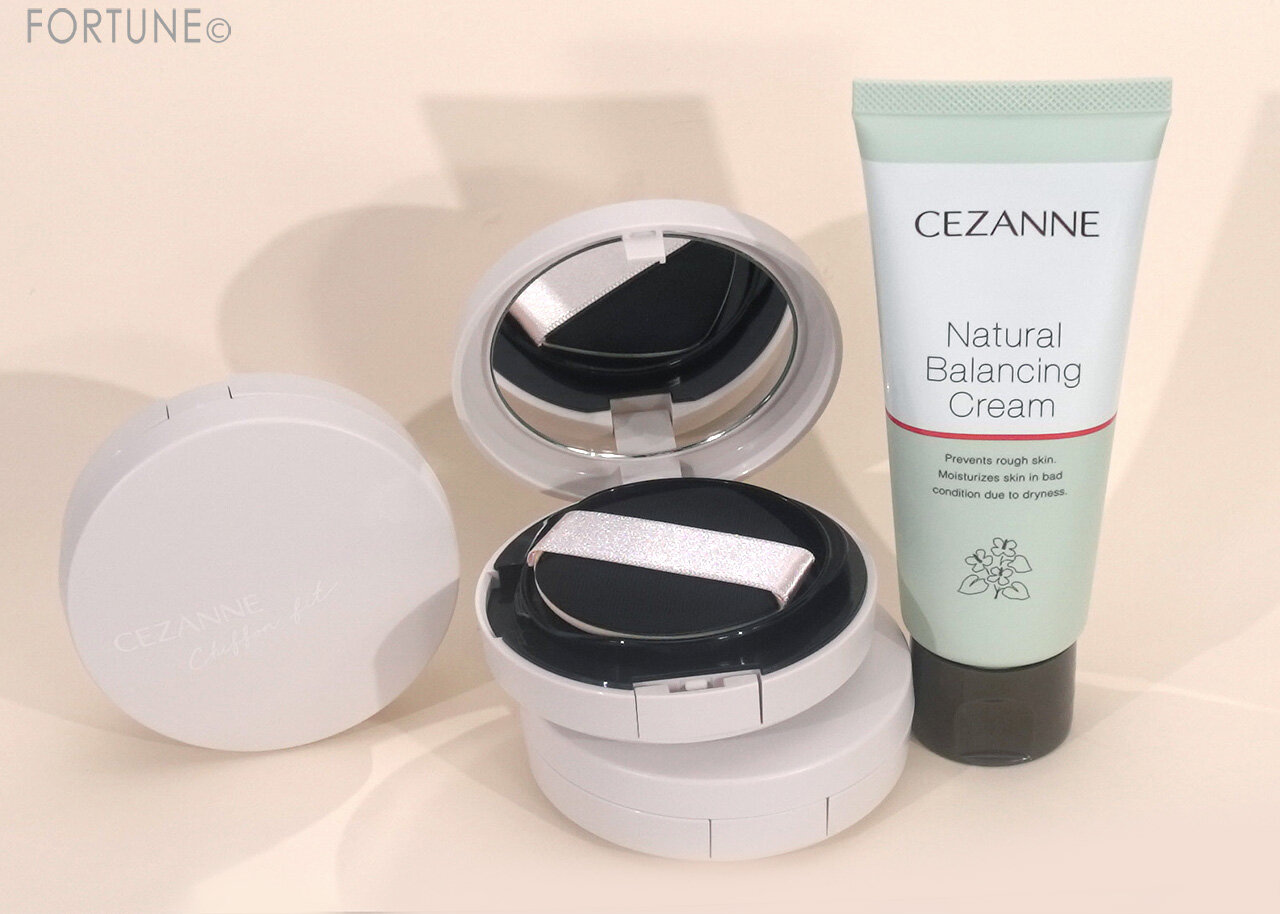 CEZANNE（セザンヌ）　2024年春新作コスメ　『セザンヌ　シフォンフィットクッションファンデーション』　『セザンヌ　ナチュラルバランシングクリーム』