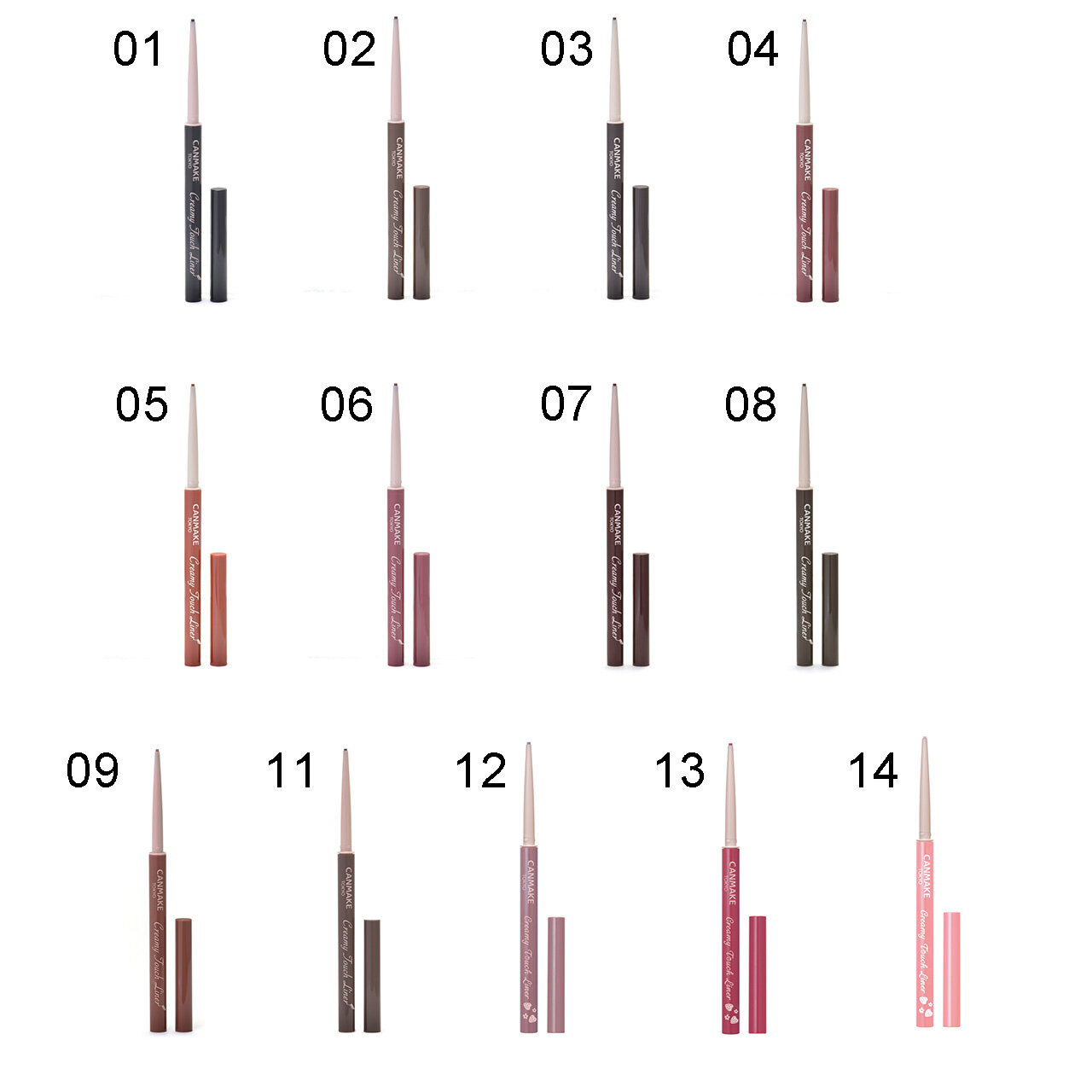 CANMAKE（キャンメイク）　クリーミータッチライナー　カラーバリエーション