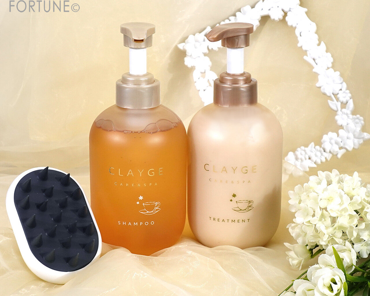 CLAYGE（クレージュ）｜シャンプー＆トリートメント 夏期限定ホワイトティーの香り ヘッドスパブラシ付きセット