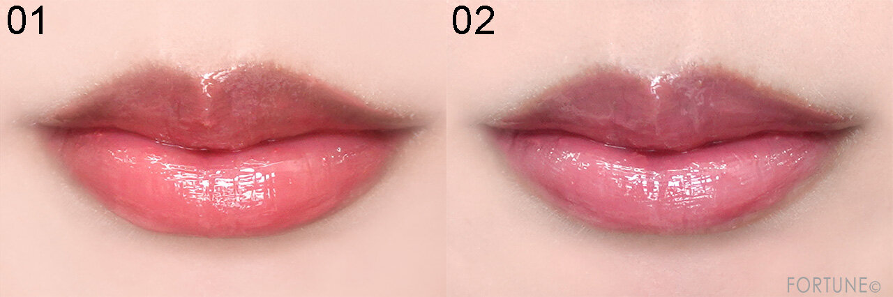 CEZANNE（セザンヌ）　『セザンヌ　3Dジェリーリップ』　01 ピーチメルバ　　02 ミルクローズ