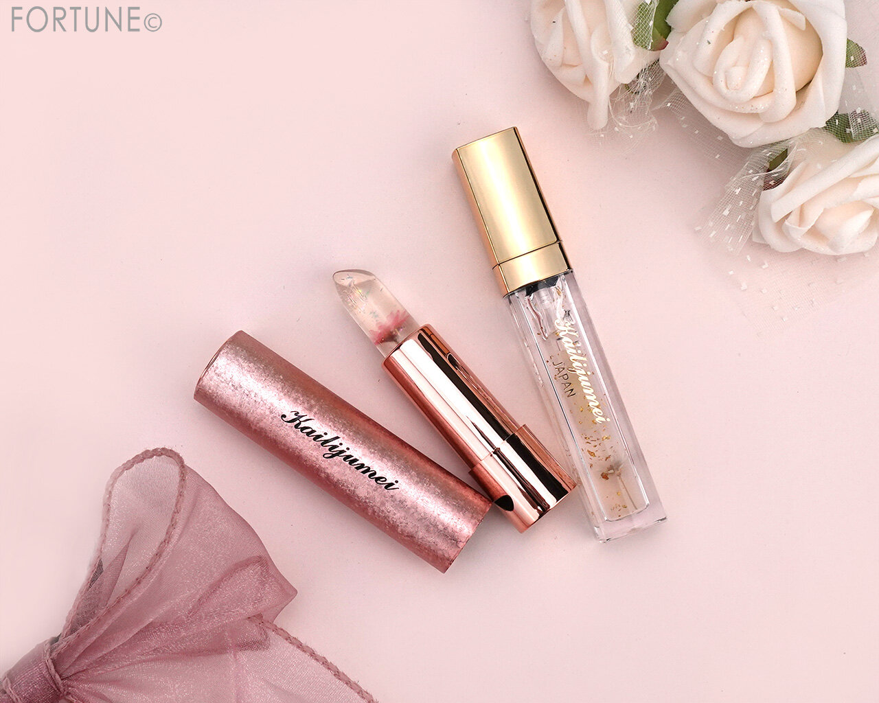 Kailijumei（カイリジュメイ）　2024年クリスマスコスメ　『Kailijumei　フラワーリップ クリアタイプ』　『Kailijumei　フラワーリップエッセンス』