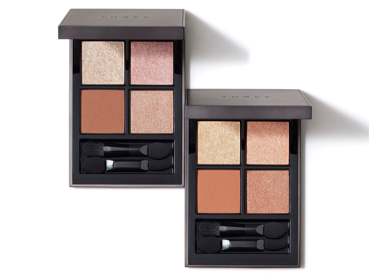 THREE（スリー）　『THREE スターゲージングアイシャドウクアッド』　X03 LUCENT LANDSCAPES　X04 REFLECTIVE REALM