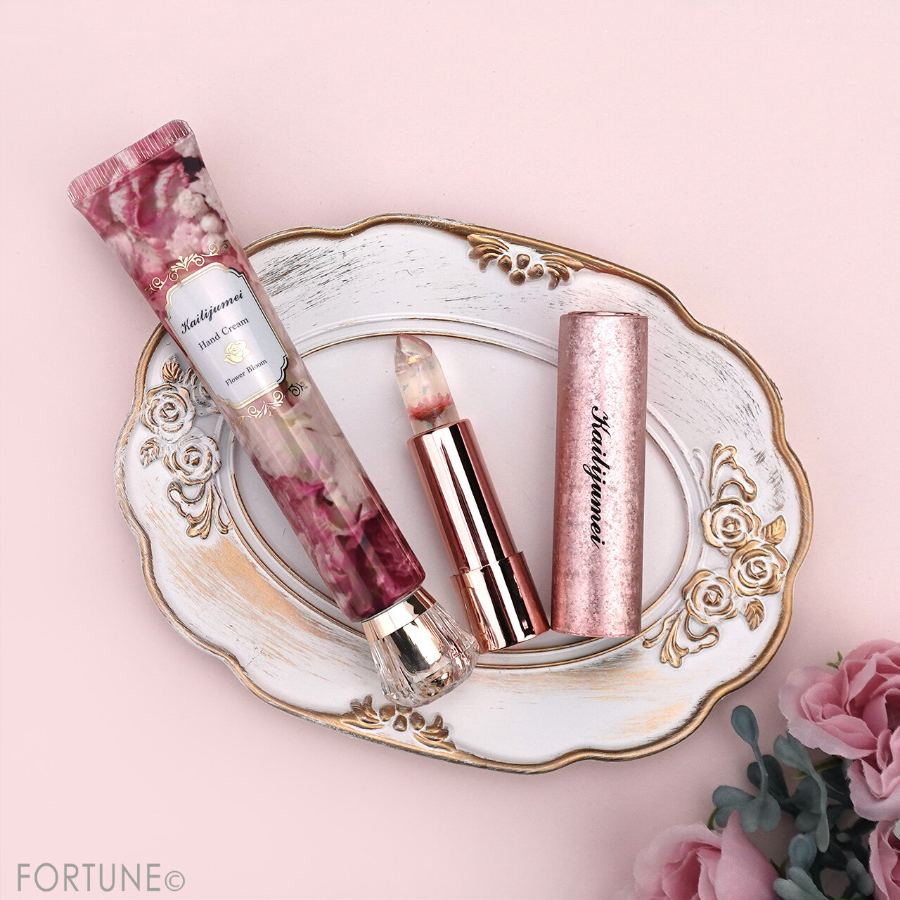 Kailijumei（カイリジュメイ）　フラワーリップ クリアタイプ＆ハンドクリーム キット