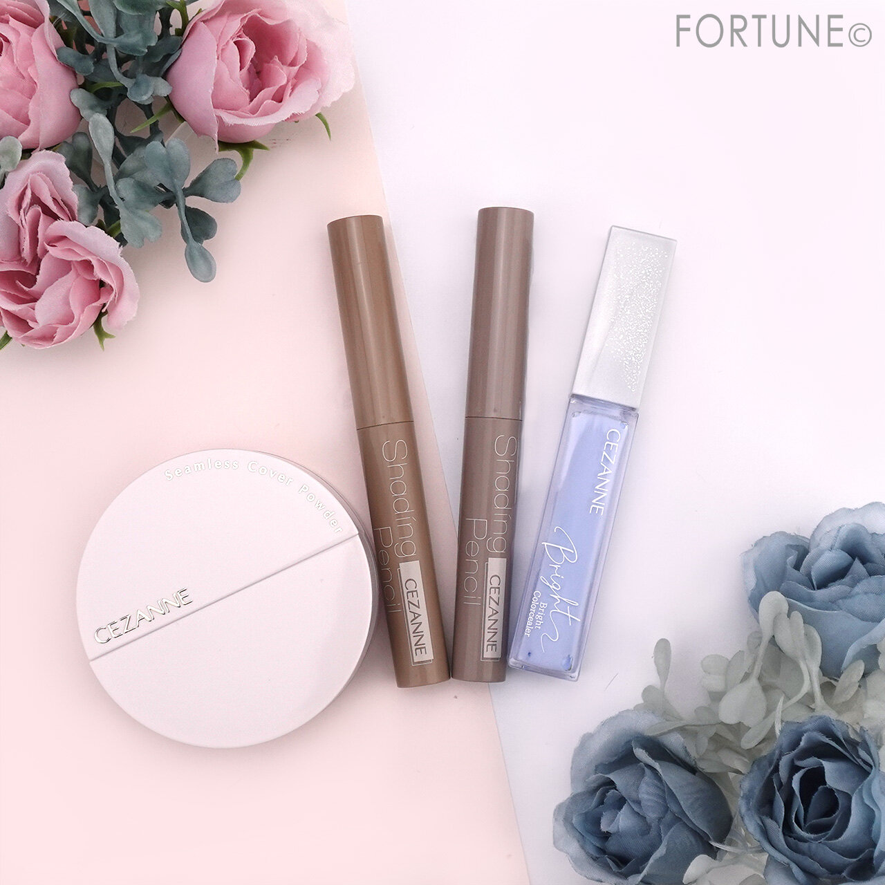 CEZANNE（セザンヌ）2024年冬新作コスメ　『セザンヌ　ブライトカラーシーラー』　『セザンヌ　シェーディングペンシル』　『セザンヌ　シームレスカバーパウダー』