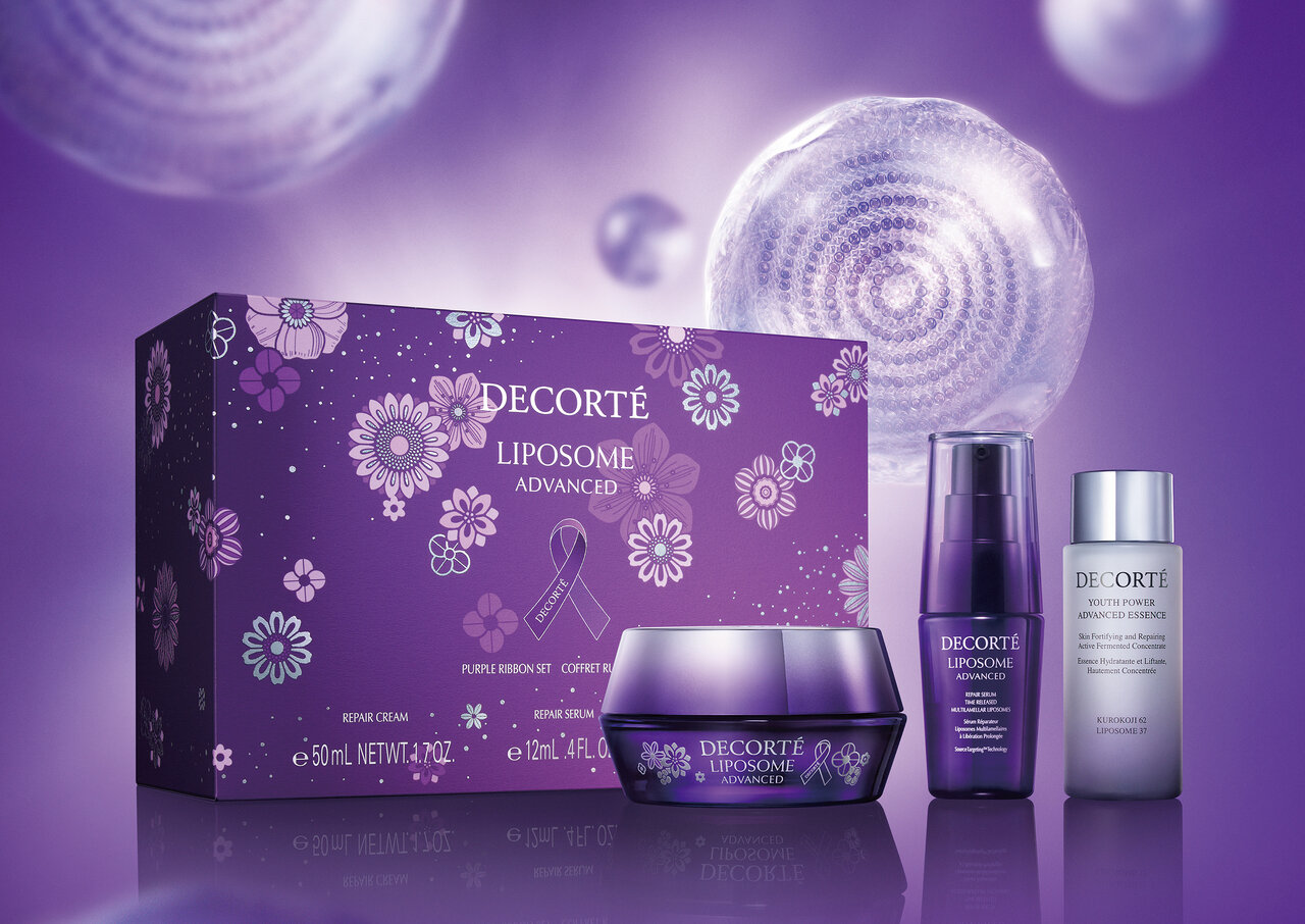 コスメデコルテ　2025クリスマスコフレ　リポソーム アドバンスト リペアクリーム パープルリボン セット 2025