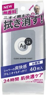 エージーデオ24 クリアシャワーシート 無香料 40枚 | デオドラント (365099)