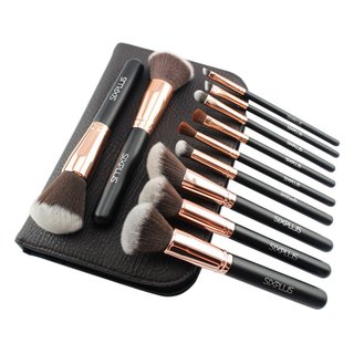 貴族のゴールド メイクブラシ11本セット ブラウン化粧ポーチ付き (543996)