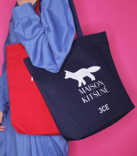 3CE MAISON KITSUNE TOTE BAG #NAVY (547436)