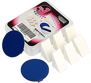 LIHAO　メイクスポンジ　エアパフ クッションファンデパフ　2枚　クッションファンデーション　三角メイクアップパフ　6個入セット ケース入り (584319)