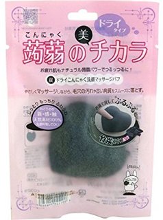 ドライ蒟蒻センガンマッサージパフ 竹炭 (584332)