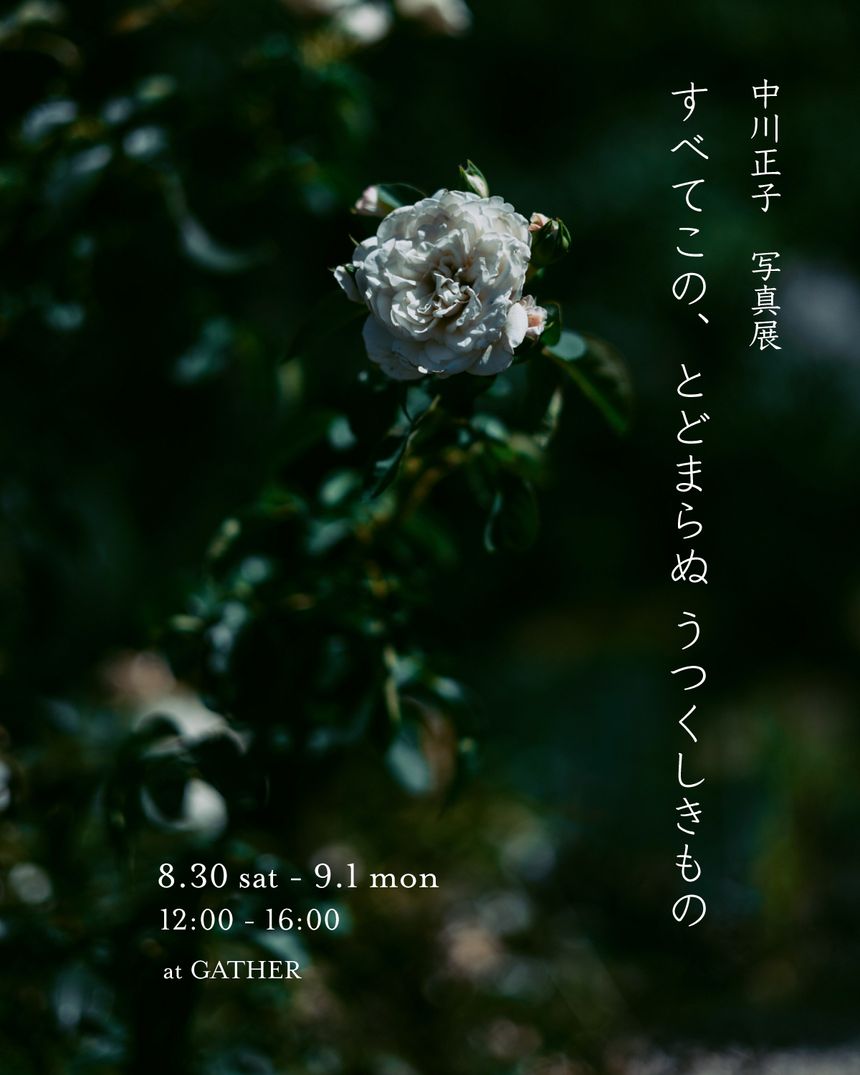 中川正子 写真展 「すべてこの、とどまらぬ うつくしきもの」が岡山で開催。“かたちあるものはすべて、 とどまらず、消えていく”