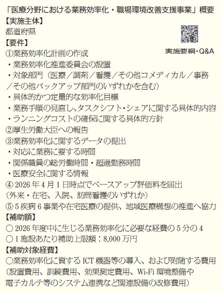ＩＣＴ導入へ最大８千万円補助　病院の業務効率化「努力義務」に