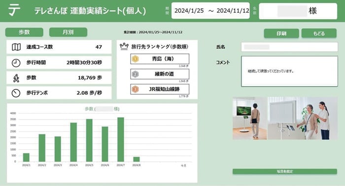 運動実績レポートも意欲向上につながる
