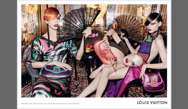 美品◆LOUIS VUITTON ルイヴィトン 2011年 LV リボンデザインウールノースリーブワンピース XS 黒×ピンク レディース ルイ・ヴィトン(LOUIS VUITTON) 2011年春夏ウィメンズコレクション