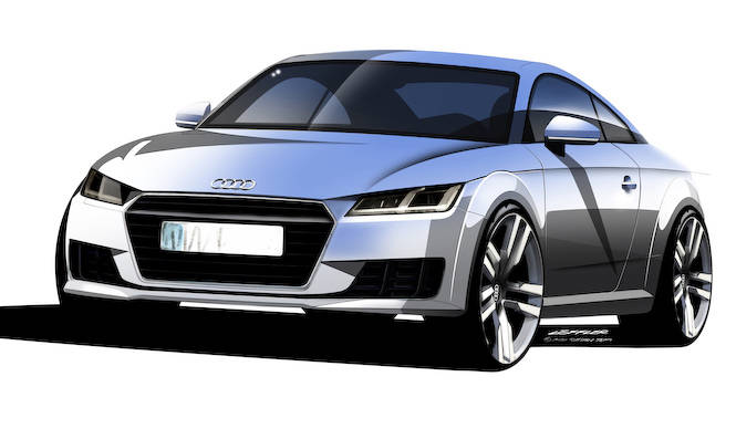 GC-172 アウディTT/A6限定版画 直筆サイン有 額装済●作家平右ヱ門 Audi TT、誕生25周年を祝う：時代を超越したデザインアイコン