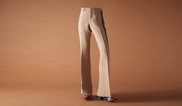 GUCCI グッチ　フレアパンツ　40 光沢 GUCCI グッチ フレアパンツ 2021 リゾートコレクション 643346