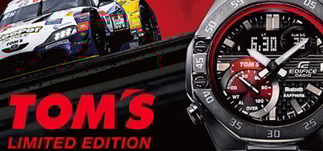 （極美品）カシオ エディフィス TOM'Sコラボ ECB-10TMS-1AJR dショッピング |カシオ エディフィス トムス コラボ 限定モデル