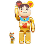 BE@RBRICK 招き猫 ペコちゃん 福 金メッキ 100% & 400%|MEDICOM TOY