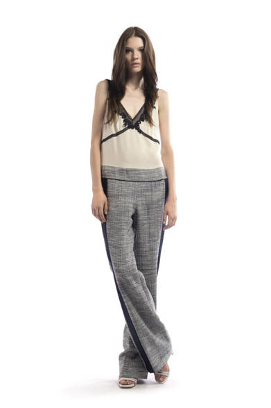 Pantalon à Rayures Alberta Ferretti Philosophy Taille 36 - Occasion Très Bon état, Chic, Gris