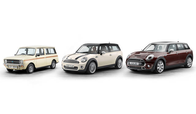 MINI Clubman|ミニ クラブマン 089 歴代クラブマン。左から、ミニ クラブマン エステート(1980)、MINI クーパーD クラブマン(2007)、そして今回のMINI クーパーS クラブマン