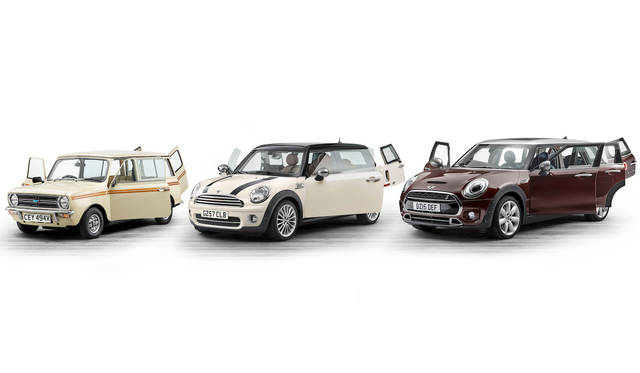 MINI Clubman|ミニ クラブマン 090 歴代クラブマン。左から、ミニ クラブマン エステート(1980)、MINI クーパーD クラブマン(2007)、そして今回のMINI クーパーS クラブマン
