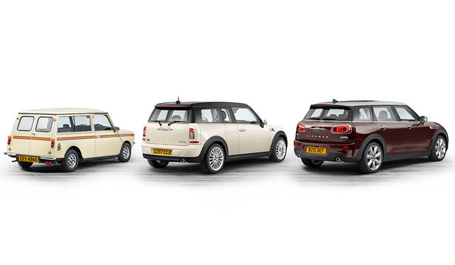 MINI Clubman|ミニ クラブマン 092 歴代クラブマン。左から、ミニ クラブマン エステート(1980)、MINI クーパーD クラブマン(2007)、そして今回のMINI クーパーS クラブマン