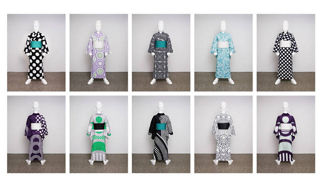 浴衣　HIROCOLEDGE H0113 注染浴衣 女物 [ RAY ] // ブラック - HIROCOLEDGE by