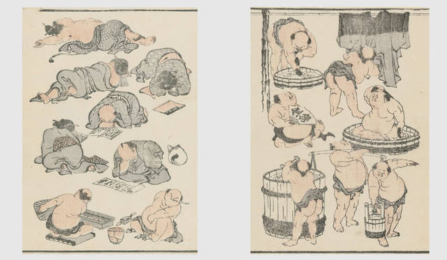 逸品 【 白石正義 刻　『探騎』】　絵手本　北斎漫画九編　　　M0105I 逸品 【 白石正義 刻 『探騎』】 絵手本 北斎漫画九編 M0105I