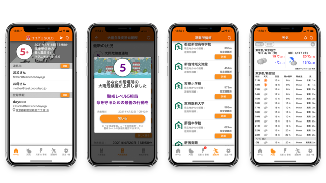 防災アプリ「ココダヨ」、緊急地震速報に連動して自分の最新の位置情報をメールで自動送信する単身世帯など向けサービス「ココダヨ SOLO」を発表