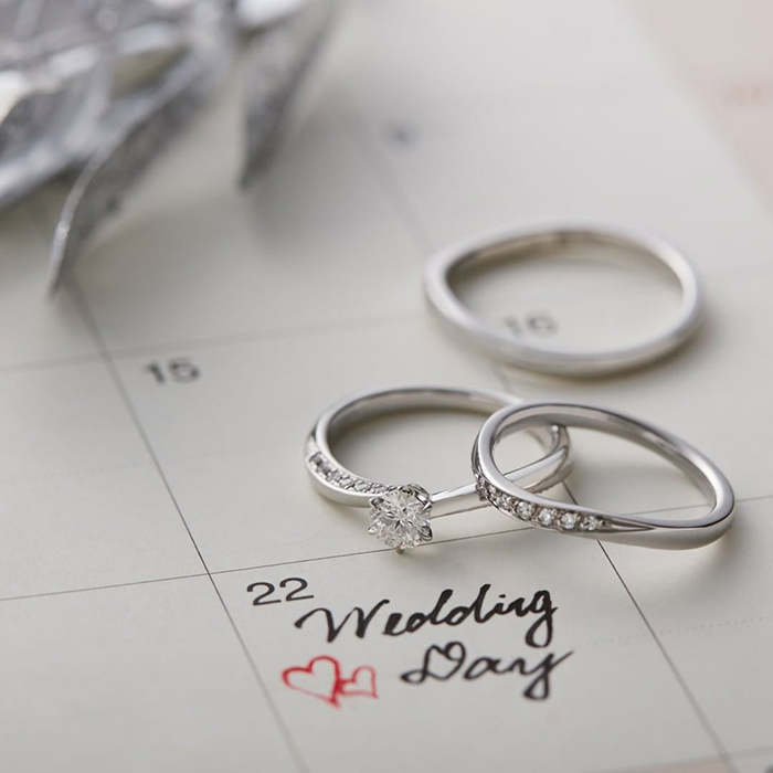 ４℃の婚約指輪と結婚指輪