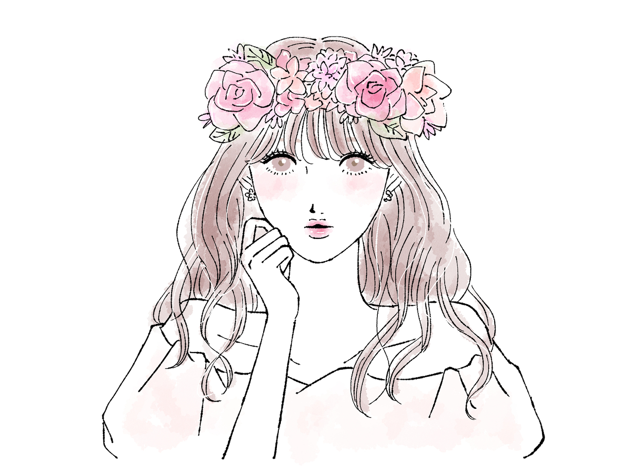 フェミニンな女性のイラスト