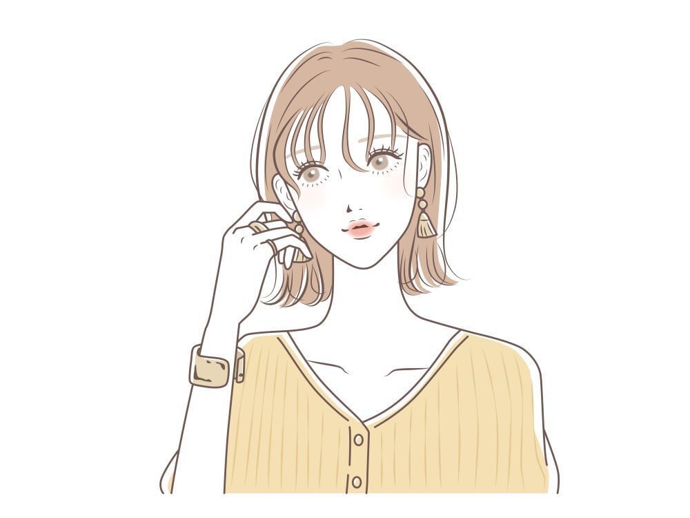 ボブヘアの女性のイラスト