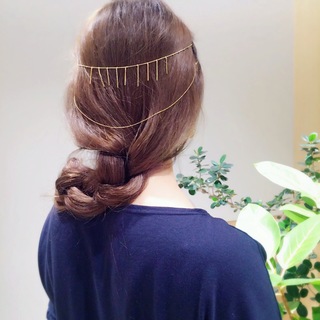 バックカチューシャ風に使えるヘアアクセサリー。これ一つ...