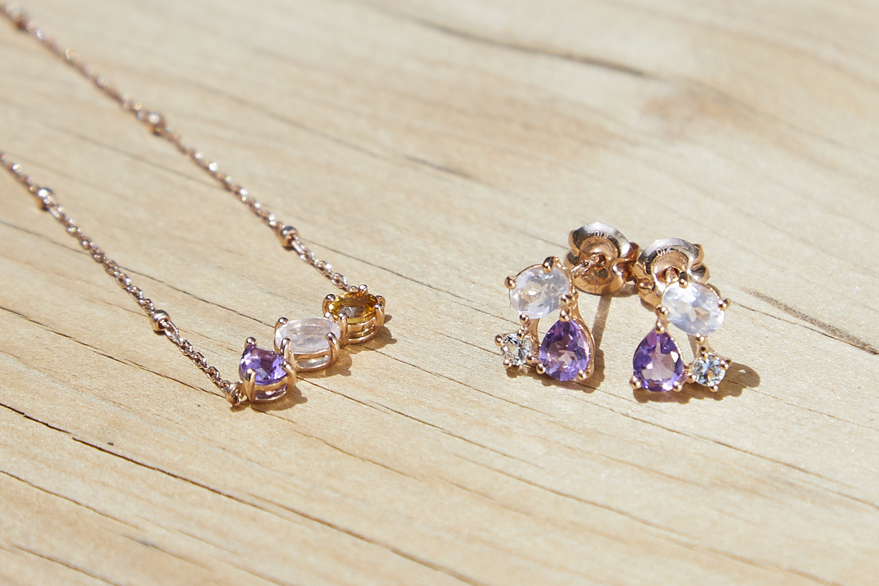 浴衣　コーデ　ピアス　ブレスレット　4℃