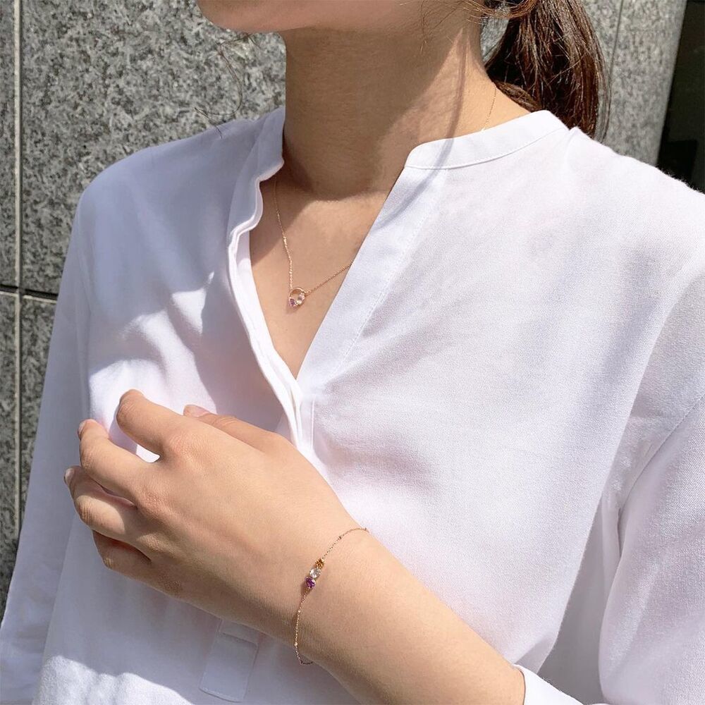 ４℃のカラーストーンネックレスとブレスレット