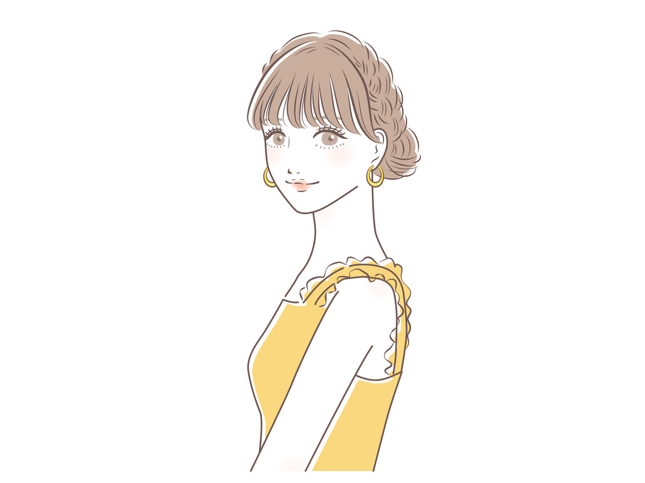 夏服を着た女性のイラスト