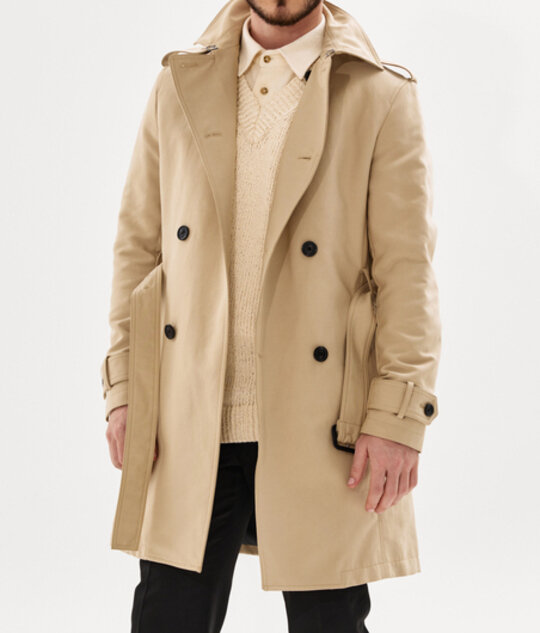 スプリングコート×ニットのメンズコーデ