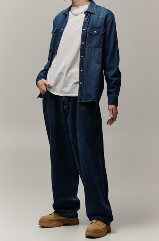 デニムジャケット×デニムパンツのメンズコーデ