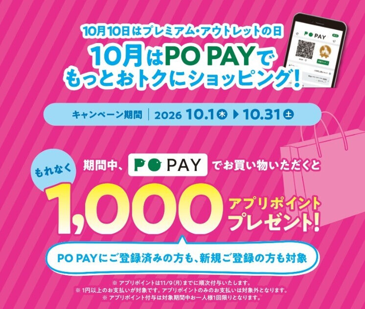 1,000ポイントプレゼントのフライヤー
