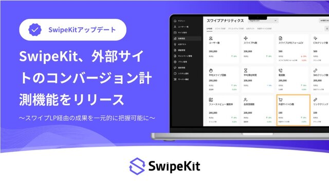 スワイプ型LPツール「SwipeKit」、外部サイトのコンバージョン計測機能をリリース