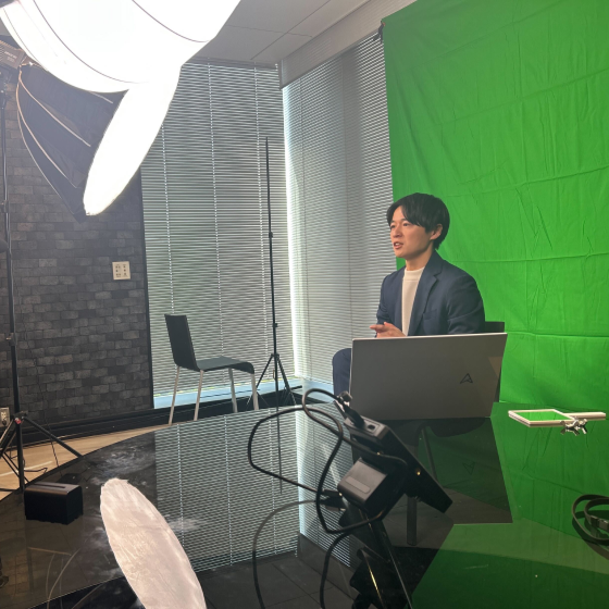 グリーンバックで動画と音声撮影