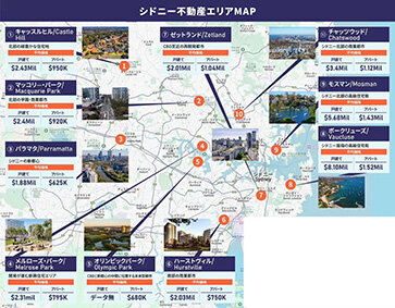 豪シドニーのエリアマップ公開／日本の投資、移住検討者向け／UNI GROUP