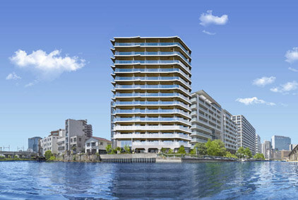 海岸角地で全戸南東向き／東急不が新築分譲マンション／芝浦で１４階建て６２戸